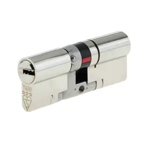 Yale Platinum Nickel-plated Brass Single Euro Cylinder lock 50/50, (L)100mm