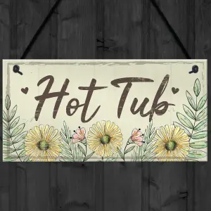 Red Ocean Hot Tub Sign Garden Plaque Decor Hanging Wall Door Shed Chic Novelty Sign Home Gifts For Her