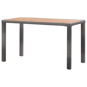 Berkfield Garden Table Anthracite and Brown 123x60x74 cm Solid Acacia Wood