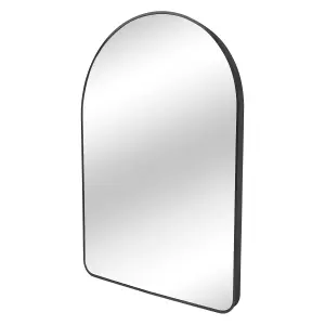 nielsen Andrews Arched Metal Wall Mirror, Black, 75 x 50cm