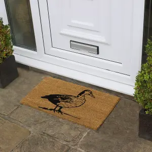 Eco-Friendly Latex Backed Coir Door Mat, Quackers Duck