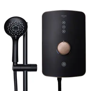 Triton Amala Black Brushed Copper effect Manual Electric Shower, 9.5kW