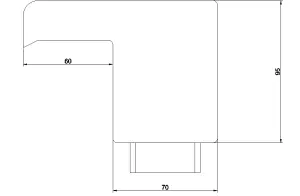 300mm Water Blade 60mm Spout Bottom Inlet