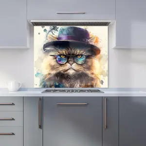 Persian Cat Splashart Premium Glass Kitchen Splashback W600mm x H650mm