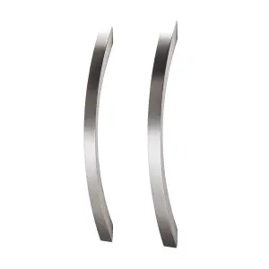 GoodHome Sabaku Nickel effect Kitchen cabinets Bow Handle (L)26cm (D)32mm, Pack of 2