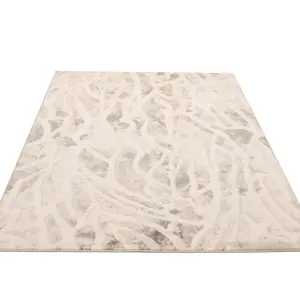 Silver Grey Metallic Marble Lustre Sheen Rug 80x150cm