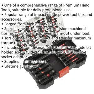 44-Piece Impact Grade Power Tool Bit Set with S2 Steel Bits and Durable Storage Case