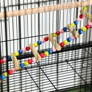 PawHut Bird Cage, with Stand, Wheels, Toys, for Budgies, Finches, Parakeets