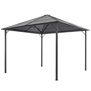 Berkfield Gazebo with Roof Aluminium 3x3 m Black