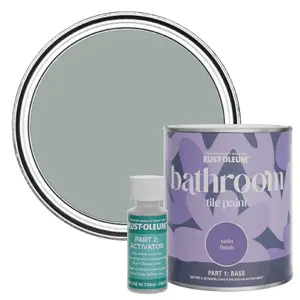 Rust-Oleum Pitch Grey Satin Bathroom Tile Paint 750ml