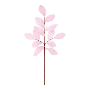 Premier Decorations Limited Pink Velvet Leaf Stem