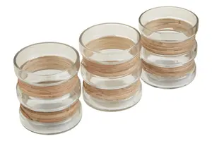 Interiors by Premier Set of 3 Natural Glass Tealight Holders, Decorative Tea Light Holders, Identical Tea Light Candle Holders