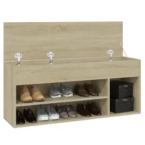 Berkfield Shoe Bench Sonoma Oak 105x30x45 cm Engineered Wood