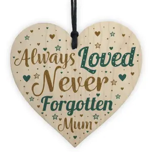 Red Ocean Special Mum Wooden Heart Memorial Grave Tribute Verse Plaque Christmas Tree Memorial Decoration Keepsake