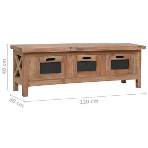 Berkfield TV Cabinet with 3 Drawers 120x30x40 cm Solid Mahogany Wood