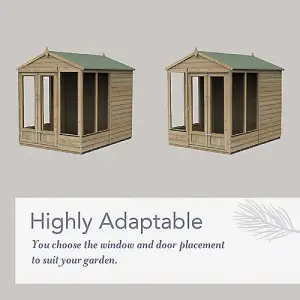 Beckwood Pent Summerhouse 7x5 - Double Door - 4 Windows