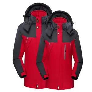 Men XXL Red Wind and Waterproof Thermal Jacket