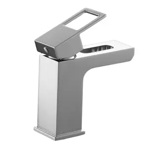 BATHWEST Bathroom Brass Chrome Basin Sink Mixer Taps Waterfall Single Modern Lever Faucet