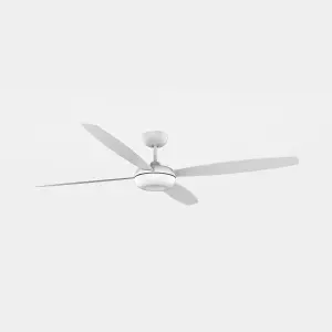 Luminosa Kudari 4 Blade Ceiling Fan White, Sandblasted