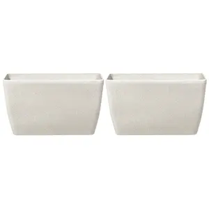 Set of 2 Flower Pot Stone Beige 74 x 32 x 45 cm BARIS