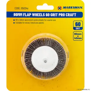 Flap Wheels 60 Grit Pro Craft Grinding Sanding Wood Metal Plastic 80Mm X 40Mm