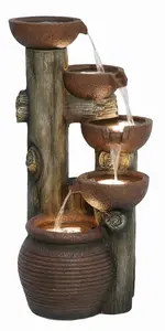 Aqua Creations Clarissa Pouring Bowls Mains Plugin Powered Water Feature with Protective Cover