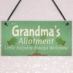 Red Ocean Garden Sign Grandma's Allotment Shed SummerHouse Hanging Plaque Nan Nanny Gifts For Her