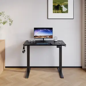 Hieronymus Electric Height Adjustable T-Shape Standing Desk Black / Black / 122 x 100 x 60 cm