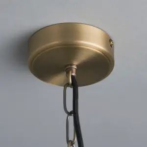 Hinxton Antique Brass with Clear Glass Shade Timeless Style 1 Light Ceiling Pendant