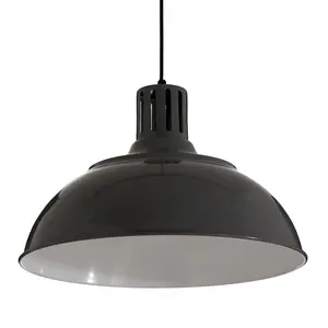 Interiors by Premier Brook Grey Metal Pendant Light