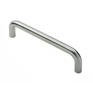 2x Round D Bar Pull Handle 619 x 19mm 600mm Fixing Centres Satin Steel