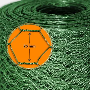 simpa 0.6M x 25M Green PVC Coated Galvanised Steel Wire Garden Fencing