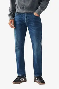 Mens Next Blue Mid Slim Fit Classic Stretch Jeans - Blue Mid