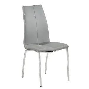 Deltino Diva Marble Effect Dining Table With 4 Opal Grey Chairs