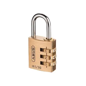 ABUS Mechanical 165/30 30mm Solid Brass Body Combination Padlock (3-Digit) Carded