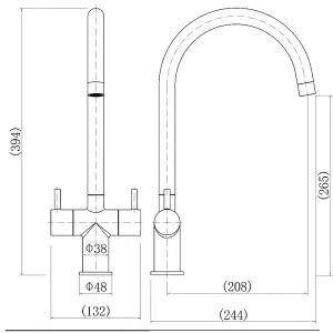 Luxury Two Handle Kitchen Sink Mixer