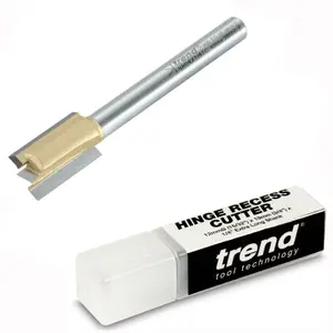 Trend BR04X1/4TC 12mm 1/4" TCT Straight Hinge Recess 2 Flute Router Cutter