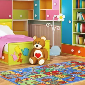 Alphabet Play Mat Nursery Play Room Non Slip Rug - 100x190cm