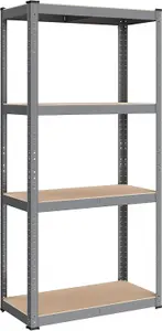 SONGMICS 4-Tier Storage Rack, Boltless Steel Shelving Unit, Shelf, for Garage and Shed, Grey