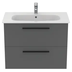 Ideal Standard i.life A Standard Matt Quartz Grey Wall-mounted Bathroom Vanity unit (H) 630mm (W) 800mm