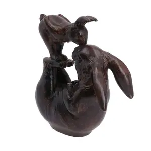 Rabbit Balancing Baby Bunny Resin Figurine Statue House Decor Ornament Home