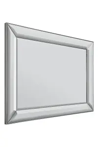 MirrorOutlet Frameless Large Venetian Modern Wall Mirror 109 x 78 cm 3ft7 x 2ft7