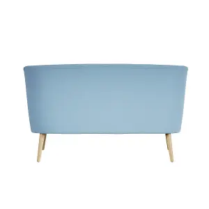 BEAU 2 SEATER SOFA CORNFLOWER BLUE / BLONDE WOOD