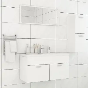 Berkfield Bathroom Furniture Set White Engineered Wood