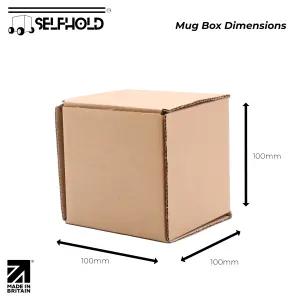 MUG POSTAGE BOXES - 120 x 90 x 120mm Single Wall - Brown (Pack of 50)