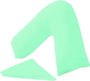 Orthopaedic V-Shaped Pillow Extra Cushioning Support For Head, Neck & Back (Mint Green, V-Pillow With Cover)