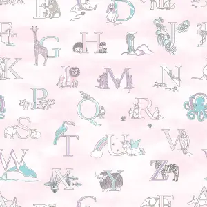 Galerie Just 4 Kids 2 Pink Alphabet Smooth Wallpaper