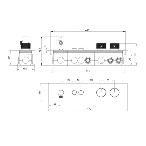 Carmelo Concealed Thermostatic Valve with Dual Outlet & Shower Handset