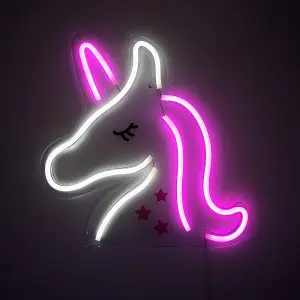 ValueLights Unicorn Neon White Light Decoration