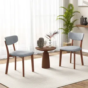 Costway 2 Pcs Dining Chairs Set Upholstered Mid-Back Chairs Armless Side Chairs